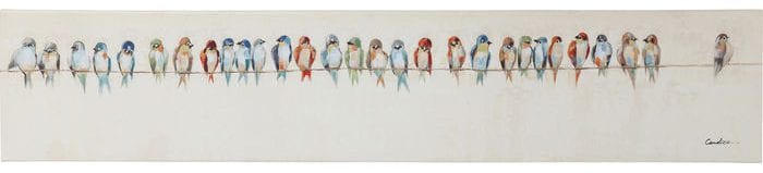 Kare Schilderij Touched Birds Meeting 30x150 cm