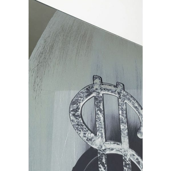 Kare Design Glas Metallic Dollar Girl 120x120cm wanddecoratie 51518 - Lowik Meubelen
