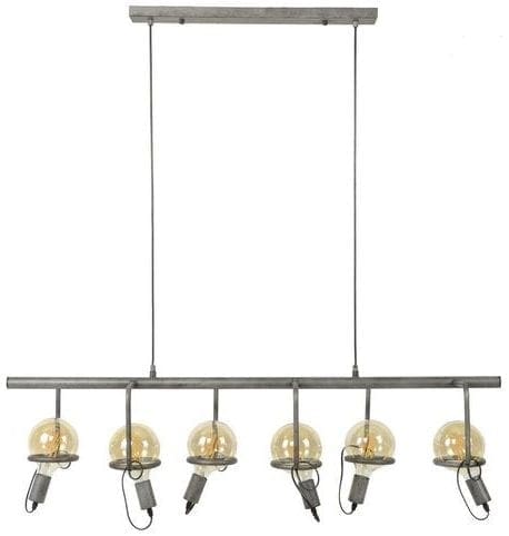 Hanglamp Tonillo oud zilver uit de verlichting Pronto Wonen Lowik Meubelen Uitgevoerd in oud zilver met 6 lampen.