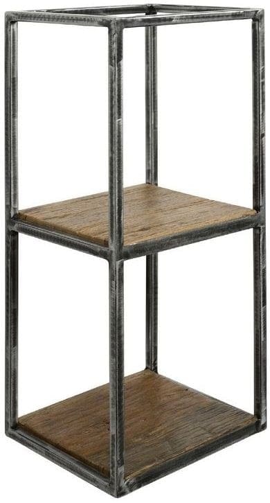 Wandschap Ranco 100cm uit de kleinmeubelen Pronto Wonen Lowik Meubelen Uitgevoerd in robuust hardhout met metalen frame en 2 legplanken.