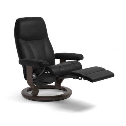 Stressless Consul relaxfauteuil - null Batick black - maatvoering M - Classic onderstel, LegComfort voetenbank - Lowik Wonen & Slapen fauteuil collectie