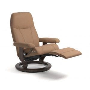 Stressless Consul relaxfauteuil - null Batick latte - maatvoering M - Classic onderstel, LegComfort voetenbank - Lowik Wonen & Slapen fauteuil collectie