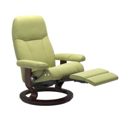 Stressless Consul relaxfauteuil - null Paloma amber green - maatvoering M - Classic onderstel, LegComfort voetenbank - Lowik Wonen & Slapen fauteuil collectie