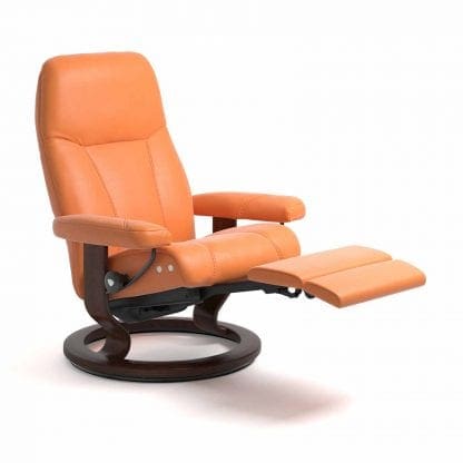 Stressless Consul relaxfauteuil - null Paloma apricot orange - maatvoering M - Classic onderstel, LegComfort voetenbank - Lowik Wonen & Slapen fauteuil collectie