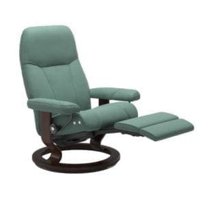 Stressless Consul relaxfauteuil - null Paloma aqua green - maatvoering M - Classic onderstel, LegComfort voetenbank - Lowik Wonen & Slapen fauteuil collectie