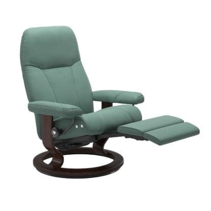 Stressless Consul relaxfauteuil - null Paloma aqua green - maatvoering M - Classic onderstel, LegComfort voetenbank - Lowik Wonen & Slapen fauteuil collectie