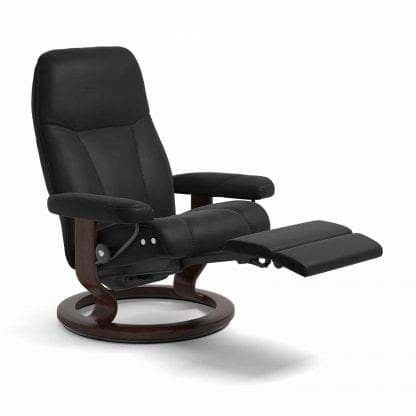 Stressless Consul relaxfauteuil - null Paloma black - maatvoering M - Classic onderstel, LegComfort voetenbank - Lowik Wonen & Slapen fauteuil collectie