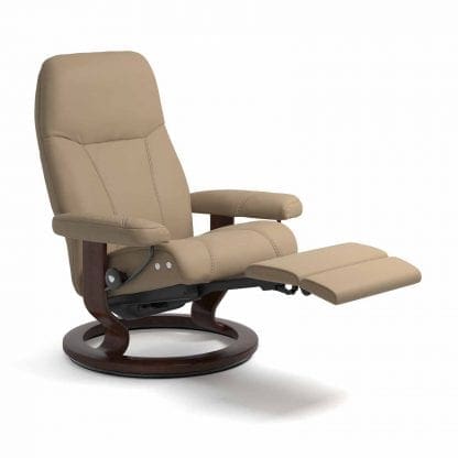 Stressless Consul relaxfauteuil - null Paloma funghi - maatvoering M - Classic onderstel, LegComfort voetenbank - Lowik Wonen & Slapen fauteuil collectie