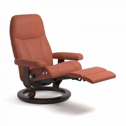 Stressless Consul relaxfauteuil - null Paloma henna - maatvoering M - Classic onderstel, LegComfort voetenbank - Lowik Wonen & Slapen fauteuil collectie