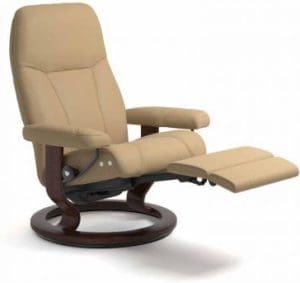 Stressless Consul relaxfauteuil - null Paloma sand - maatvoering M - Classic onderstel, LegComfort voetenbank - Lowik Wonen & Slapen fauteuil collectie