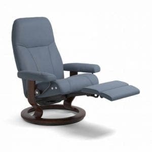 Stressless Consul relaxfauteuil - null Paloma sparrow blue - maatvoering M - Classic onderstel, LegComfort voetenbank - Lowik Wonen & Slapen fauteuil collectie