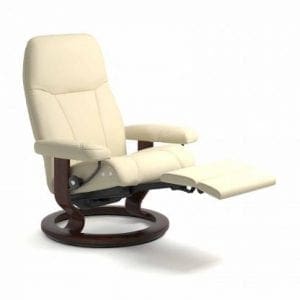 Stressless Consul relaxfauteuil - null Paloma vanilla - maatvoering M - Classic onderstel, LegComfort voetenbank - Lowik Wonen & Slapen fauteuil collectie