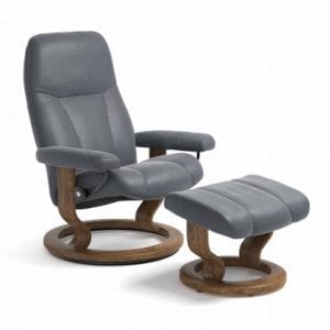 Stressless Consul relaxfauteuil - null Batick atlantic blue - maatvoering S - Classic onderstel - Lowik Wonen & Slapen fauteuil collectie
