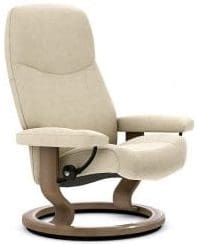Stressless Consul relaxfauteuil - leder Batick cream - maatvoering S - Classic onderstel - Lowik Wonen & Slapen fauteuil collectie