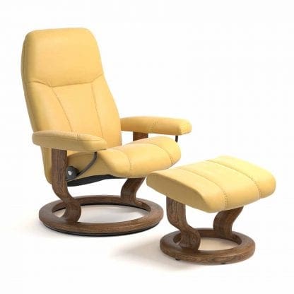 Stressless Consul relaxfauteuil - null Batick mimosa - maatvoering S - Classic onderstel - Lowik Wonen & Slapen fauteuil collectie