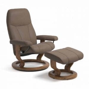 Stressless Consul relaxfauteuil - null Batick mole - maatvoering S - Classic onderstel - Lowik Wonen & Slapen fauteuil collectie