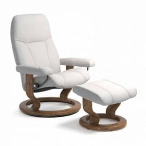 Stressless Consul relaxfauteuil - null Batick snow - maatvoering S - Classic onderstel - Lowik Wonen & Slapen fauteuil collectie