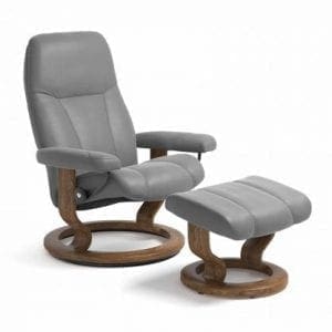 Stressless Consul relaxfauteuil - null Batick wild dove - maatvoering S - Classic onderstel - Lowik Wonen & Slapen fauteuil collectie
