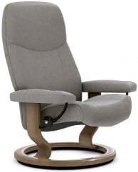 Stressless Consul relaxfauteuil - leder Batick wild dove - maatvoering S - Classic onderstel - Lowik Wonen & Slapen fauteuil collectie