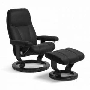 Stressless Consul relaxfauteuil - leder Paloma black - maatvoering S - Classic onderstel - Lowik Wonen & Slapen fauteuil collectie