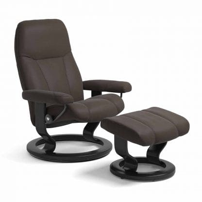 Stressless Consul relaxfauteuil - leder Paloma chestnut - maatvoering S - Classic onderstel - Lowik Wonen & Slapen fauteuil collectie