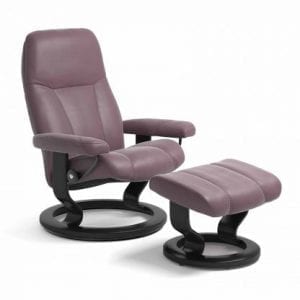 Stressless Consul relaxfauteuil - leder Paloma purple plum - maatvoering S - Classic onderstel - Lowik Wonen & Slapen fauteuil collectie