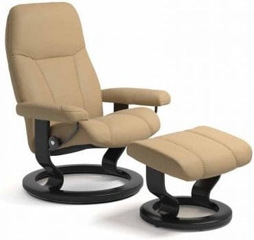 Stressless Consul relaxfauteuil - leder Paloma sand - maatvoering S - Classic onderstel - Lowik Wonen & Slapen fauteuil collectie