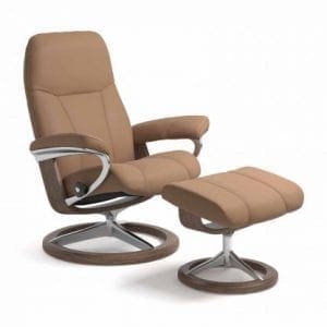 Stressless Consul relaxfauteuil - leder Batick latte - maatvoering S - Signature onderstel - Lowik Wonen & Slapen fauteuil collectie