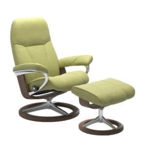 Stressless Consul relaxfauteuil - leder Paloma amber green - maatvoering S - Signature onderstel - Lowik Wonen & Slapen fauteuil collectie