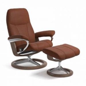 Stressless Consul relaxfauteuil - leder Paloma copper - maatvoering S - Signature onderstel - Lowik Wonen & Slapen fauteuil collectie