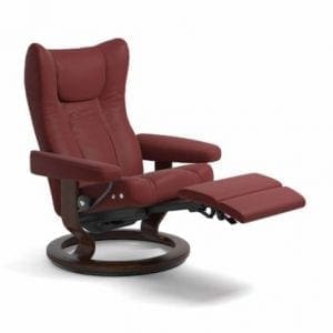 Stressless Wing relaxfauteuil - null Paloma cherry - maatvoering M - Classic onderstel, LegComfort voetenbank - Lowik Wonen & Slapen fauteuil collectie