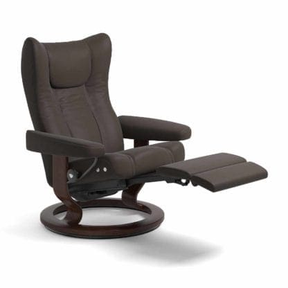 Stressless Wing relaxfauteuil - null Paloma chestnut - maatvoering M - Classic onderstel, LegComfort voetenbank - Lowik Wonen & Slapen fauteuil collectie