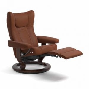 Stressless Wing relaxfauteuil - null Paloma copper - maatvoering M - Classic onderstel, LegComfort voetenbank - Lowik Wonen & Slapen fauteuil collectie