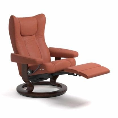 Stressless Wing relaxfauteuil - null Paloma henna - maatvoering M - Classic onderstel, LegComfort voetenbank - Lowik Wonen & Slapen fauteuil collectie