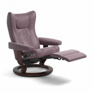 Stressless Wing relaxfauteuil - null Paloma purple plum - maatvoering M - Classic onderstel, LegComfort voetenbank - Lowik Wonen & Slapen fauteuil collectie