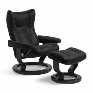 Stressless Wing relaxfauteuil - leder Batick black - maatvoering S - Classic onderstel - Lowik Wonen & Slapen fauteuil collectie