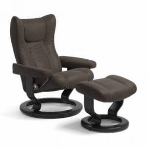Stressless Wing relaxfauteuil - leder Batick brown - maatvoering S - Classic onderstel - Lowik Wonen & Slapen fauteuil collectie
