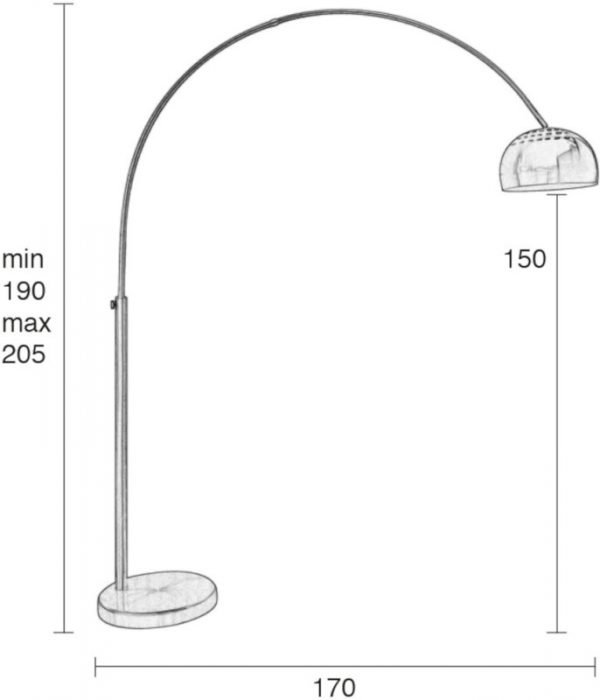 Vloerlamp Metal Bow Brass modern design uit de Zuiver meubel collectie - 5100047