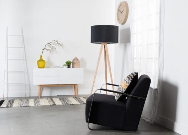 Vloerlamp Tripod Wood Black modern design uit de Zuiver meubel collectie - 5000805