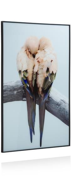 schilderij Lovebirds - 140 x 90 cm (print op glas Coco Maison PAINTING Lowik Wonen & Slapen