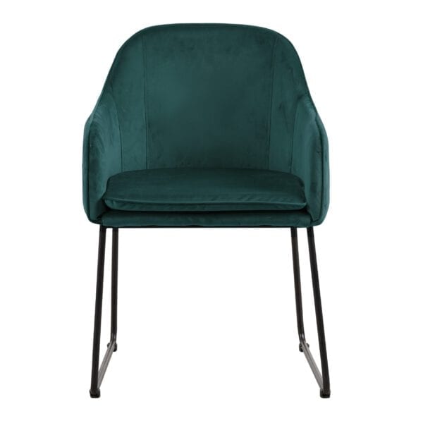 Chair - Benthe Green Velvet Livingfurn Zitmeubelen 12206 Livingfurn