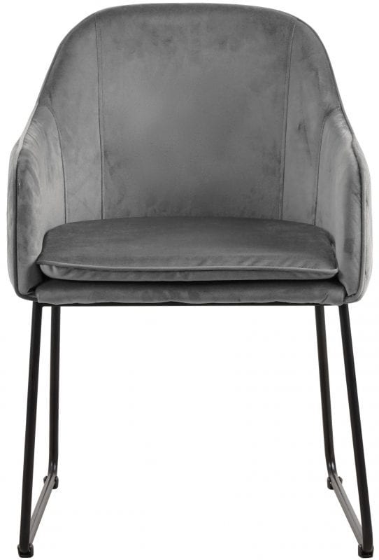 Chair - Benthe Grey Velvet Livingfurn Zitmeubelen 12201 Livingfurn