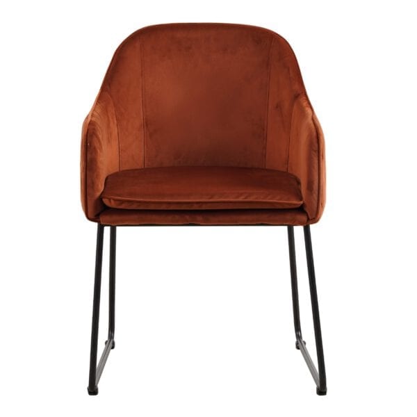 Chair - Benthe Rust Copper Velvet Livingfurn Zitmeubelen 12203 Livingfurn