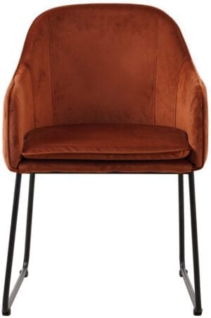 Chair - Benthe Rust Copper Velvet Livingfurn Zitmeubelen 12203 Livingfurn
