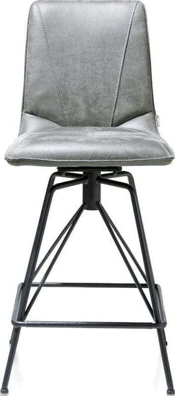 Mac barstoel - off black frame - Rocky + greep Catania zwart Lichtgrijs XOOON Lowik Wonen & Slapen