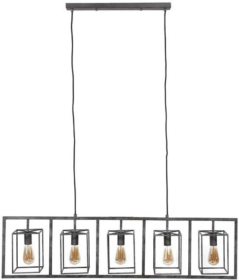 Hanglamp 5L cubic tower / Oud zilver. Hanglamp uit de hanglampen collectie van Bullcraft kleinmeubelen & verlichting bij Löwik Meubelen