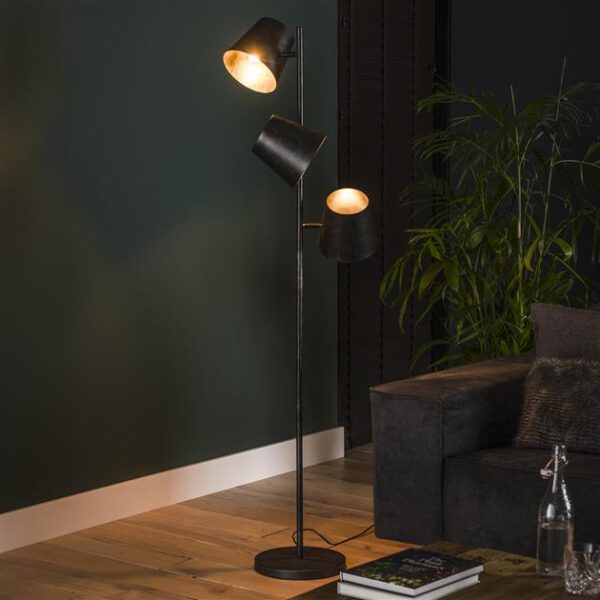 Vloerlamp 3x Ã˜18 Kinetic / Charcoal. Vloerlamp uit de vloerlampen collectie van Bullcraft kleinmeubelen & verlichting bij Löwik Meubelen