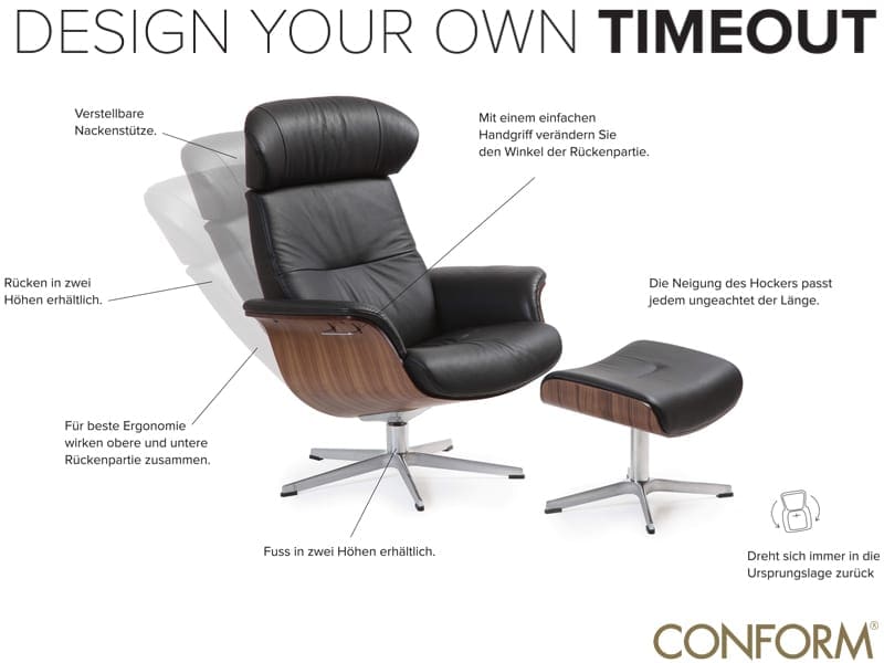 Time Out fauteuil - leder Naturelle red - Afbeelding 2