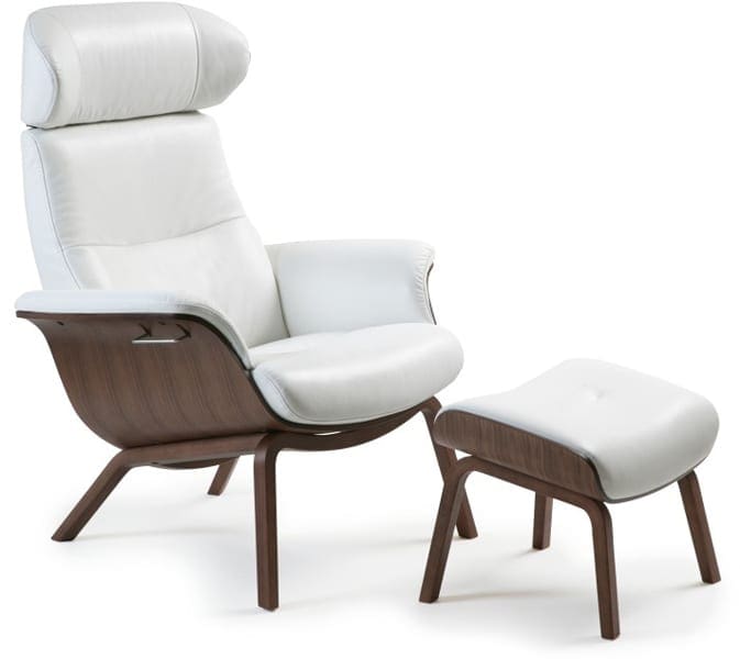 Time Out relaxfauteuil - leder Meno wit - Afbeelding 2