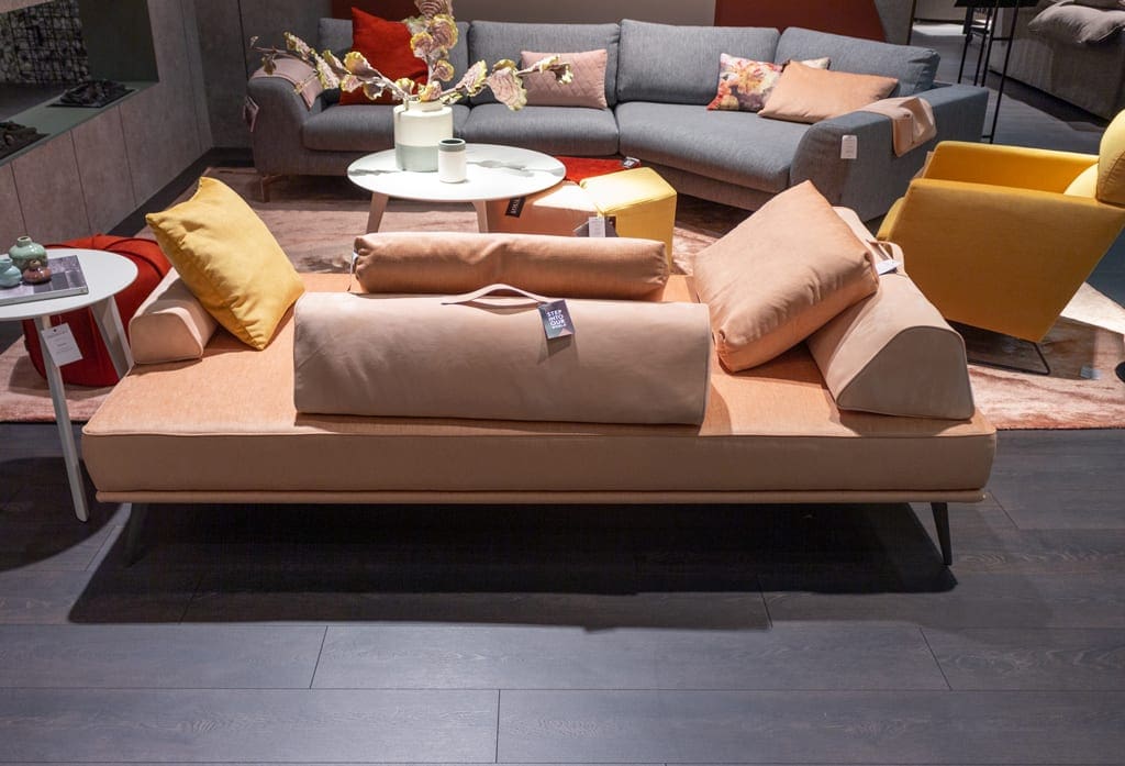 Alexa daybed - Furninova - stof Evita salmon icm leder nubuck